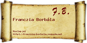 Franczia Borbála névjegykártya