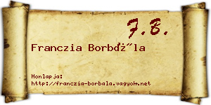 Franczia Borbála névjegykártya