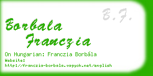 borbala franczia business card