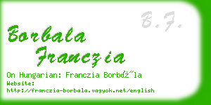 borbala franczia business card